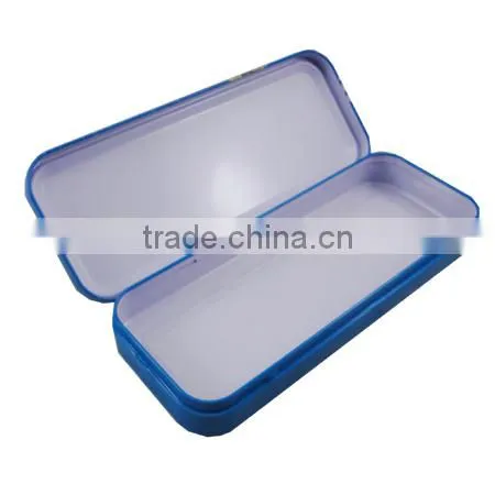 rectangular pencil tin box