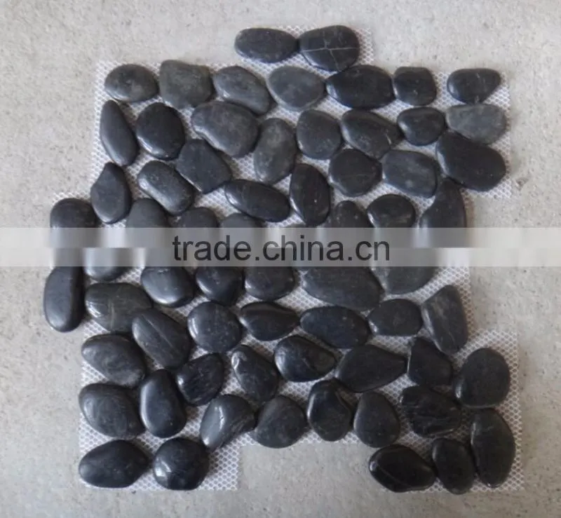Good price flat meshed pebble stone,natural pebble stone