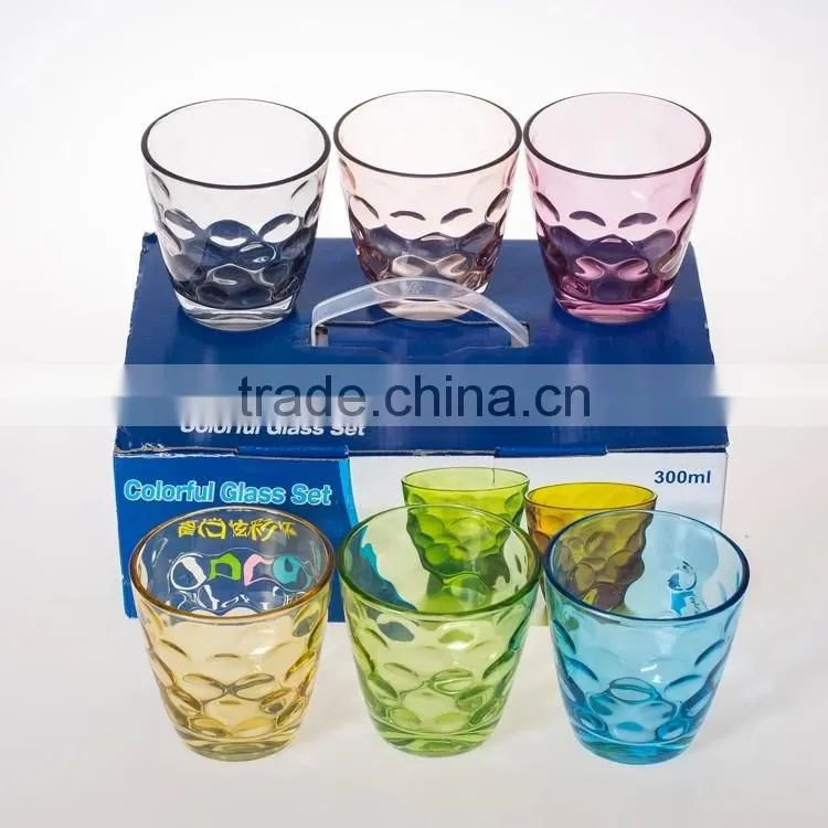 Colored glass mug bead point drinking glass Round drinking glass mug
