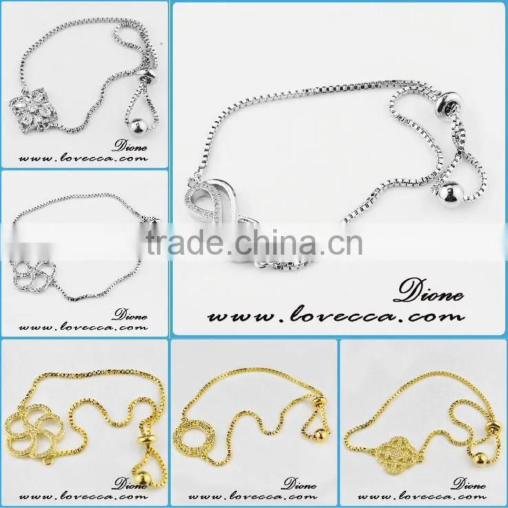 2017 Various pattern chain link bracelets for your choice women gold micro pave bracelet link zircon