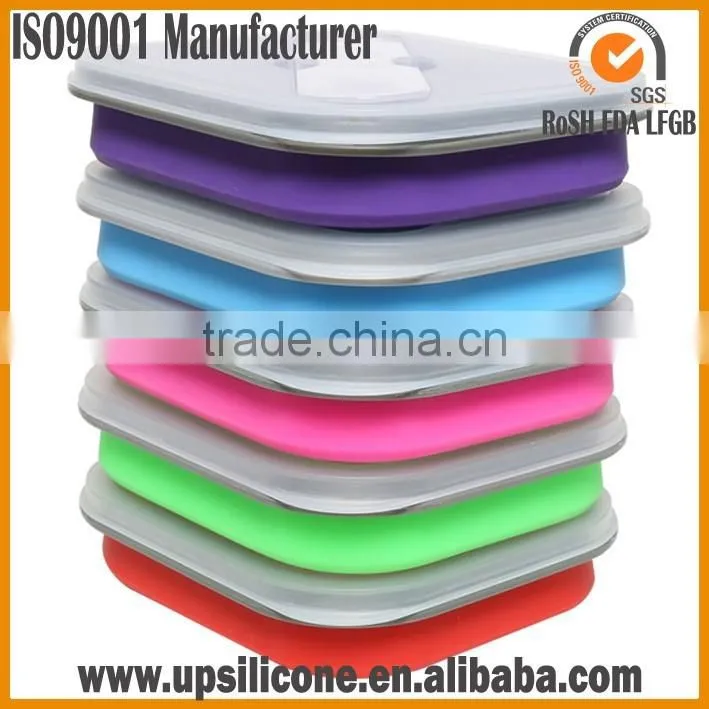 Small Microwave Safe Collapsible Salad Containers Silcone Lunch Box