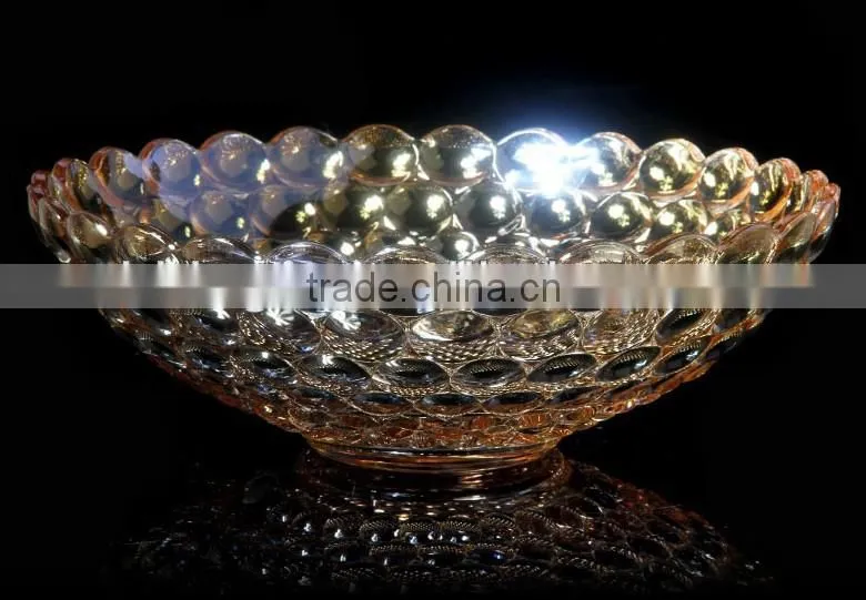 Clasic glass fruit bowl/ art glass bowl/ decorative hotel glass plate/ high quality hotel fruit/ salad /candy plate BHL-P6