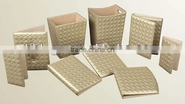 Hotel leather product,leather desk set series for hotel guest room,PW-100