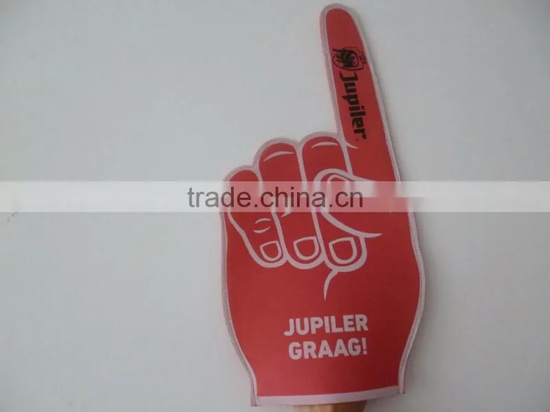 white big cheering hand gloves with logo print
