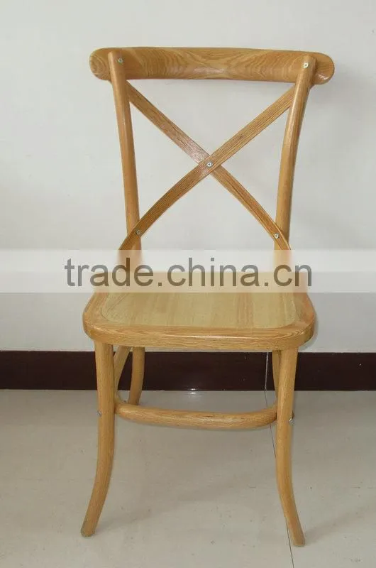 wooden cross backrest chair design for restaurant
