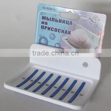 plastic soap holder with sucker.