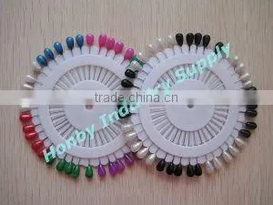 Wholesale 1 5/8'' pearl white & black teardrop islamic hijab pin