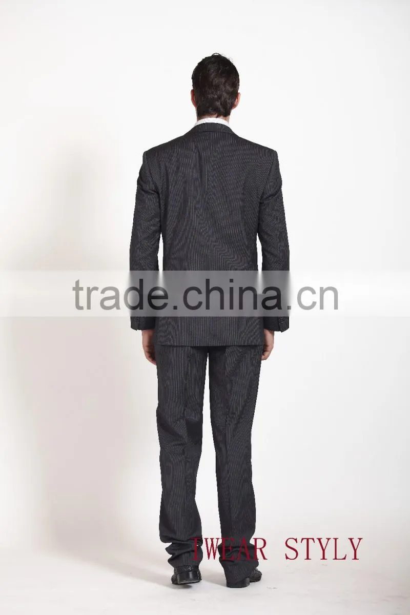 2015 Fashion Designed/striped business suits for man / jacket & pant