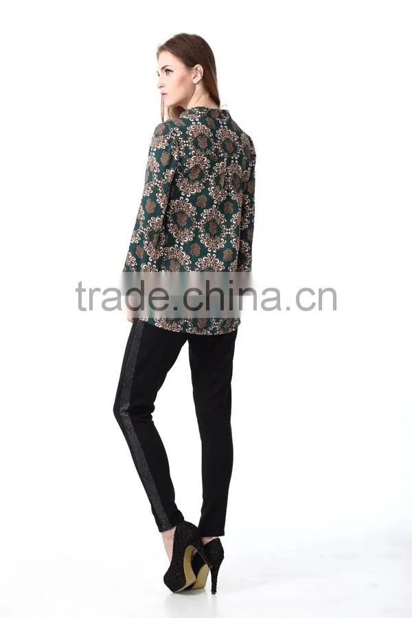 High Quality Fashion Long Sleeve Embellished Blouse for Women