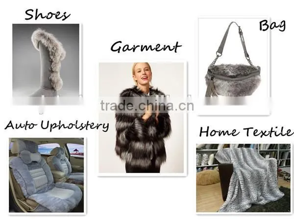 Artificial long white curly fur fabric