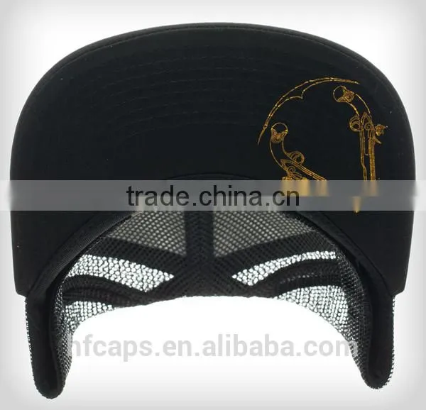100% Polyester Black Foam And Mesh Sublimation Trucker Cap