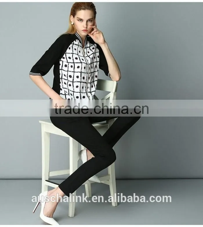 autumn outdoor fashion stylist dot print patched jacket wholesale