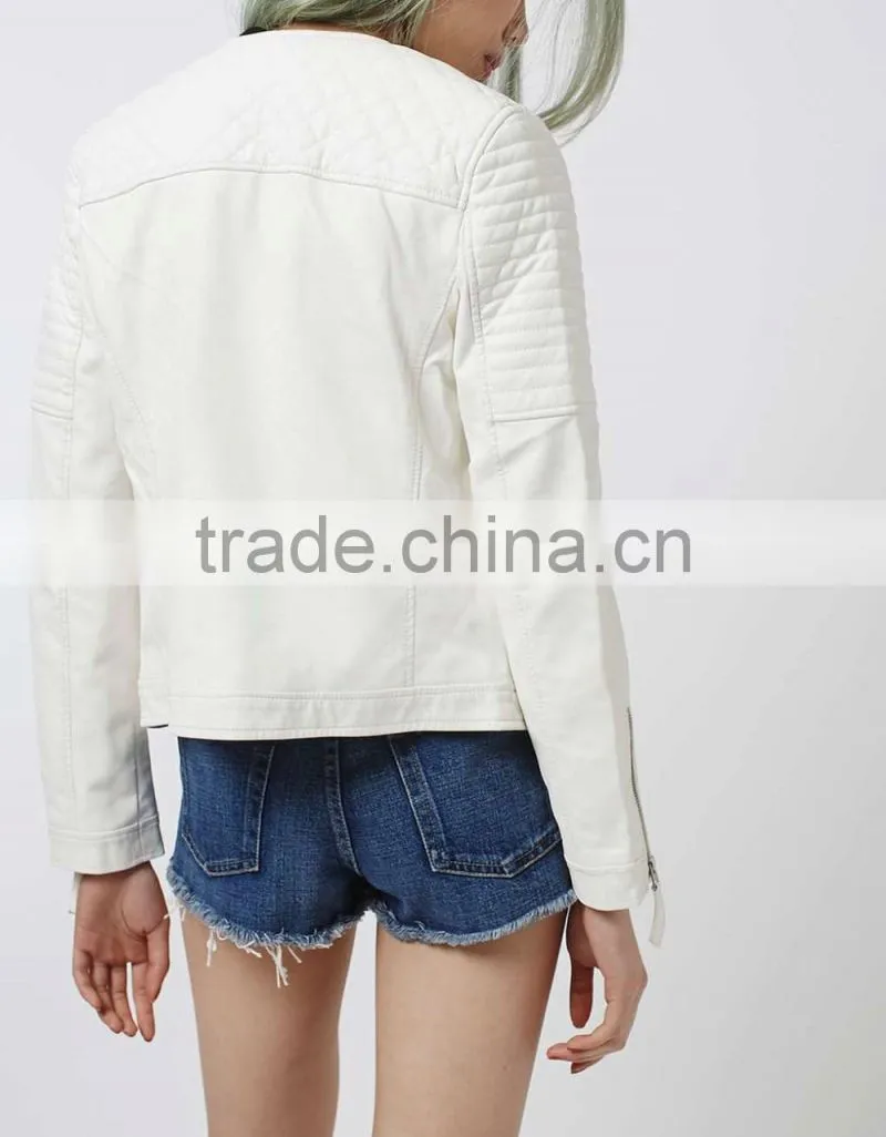 Wholesale Cheap Girl PU leather Moto Jacket