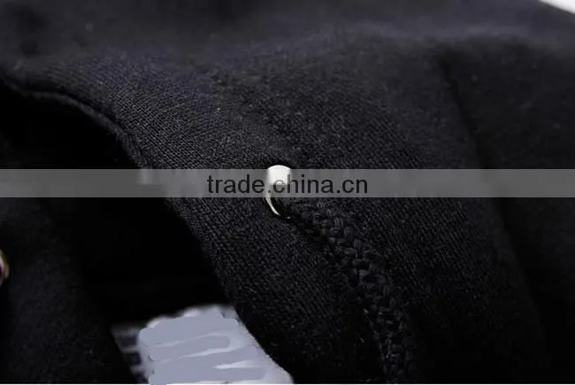 good quality custom 100% cotton plain black hoodies made in china