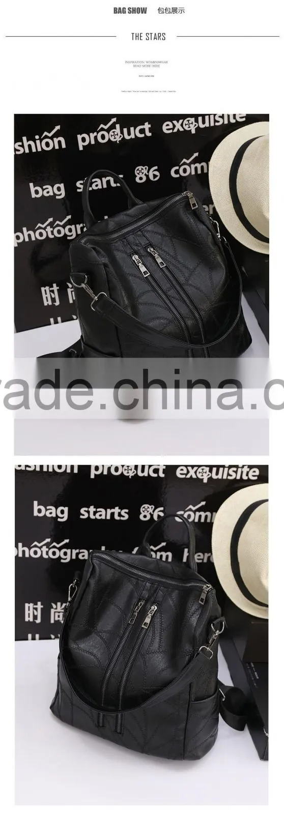 R1890H Backpack Bag 2017 new fashionis student serpentine fashion leisure backpack Korean stitching
