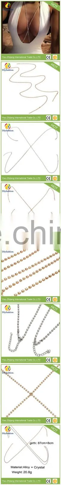 fashion hot summer sexy long diamond body chain jewelry for women