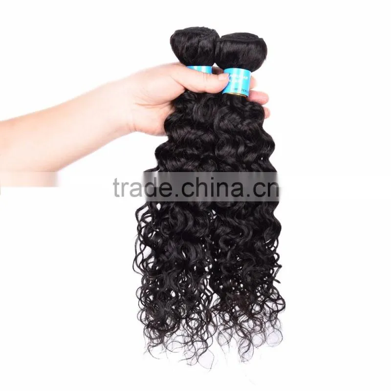 Natural And Beautiful cheap remy Water Wave virgin brazilian and Peruvian hair weave