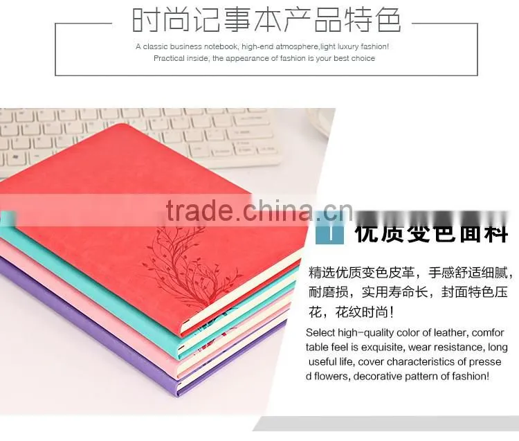 wholesale A6 PU cover custom printing logo office business notebook