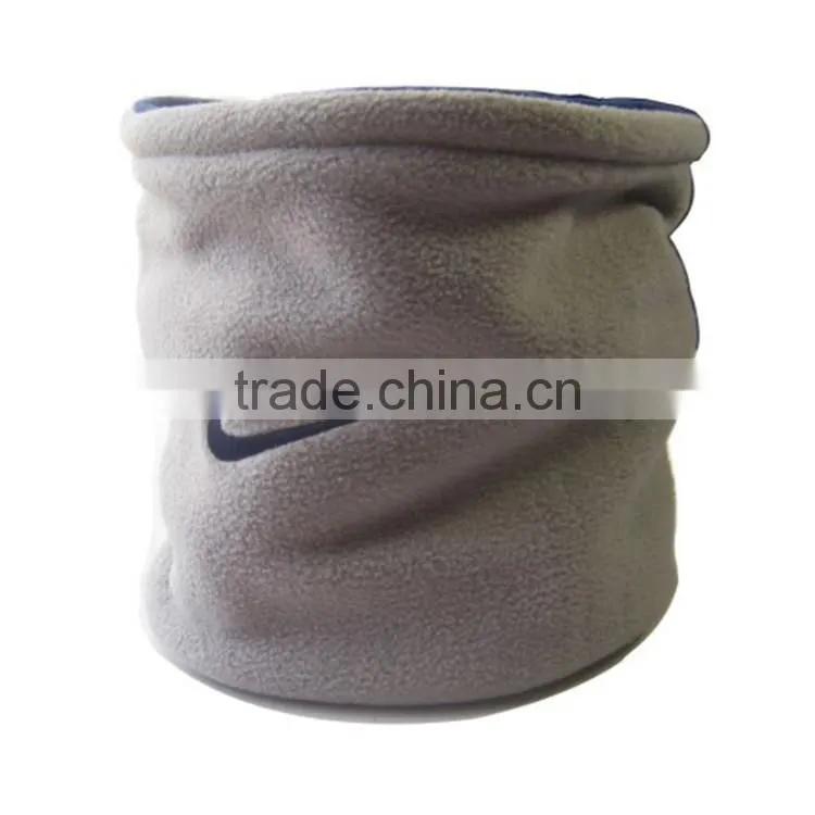 double layers two colors polar fleece with brand logo snood neck warmer