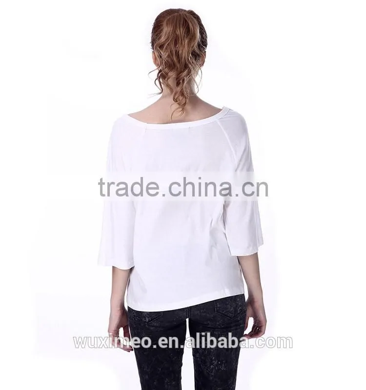 New coming updated 100% cotton lady t shirt