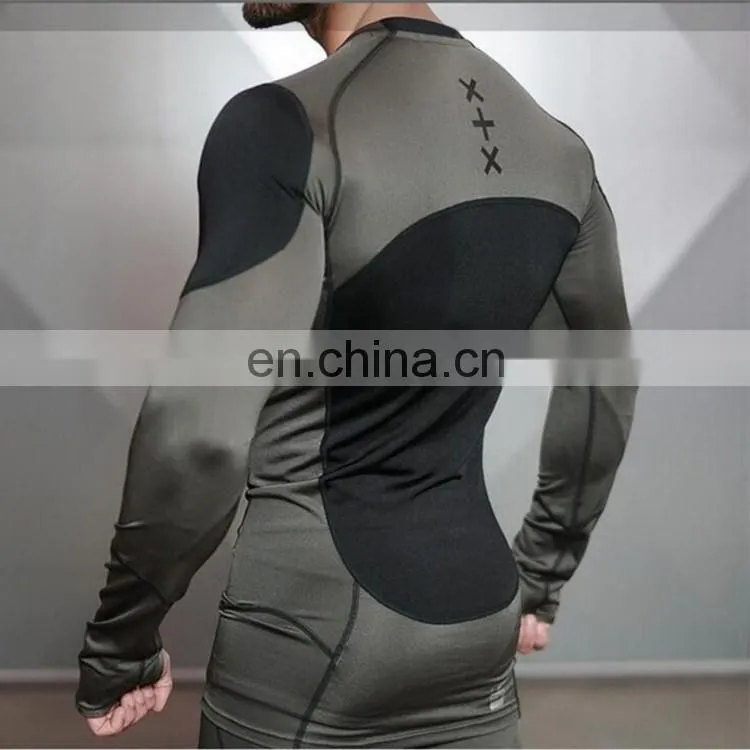 muscle o neck elastane gym mens compression shirts