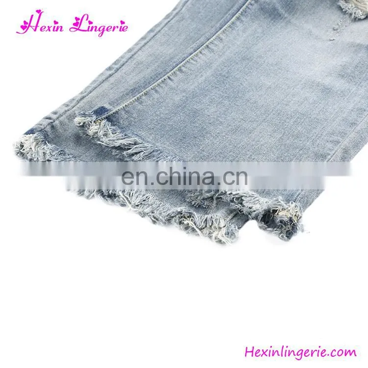 2017 Fashion High Elastic New Style hole Pants Jeans For Ladies