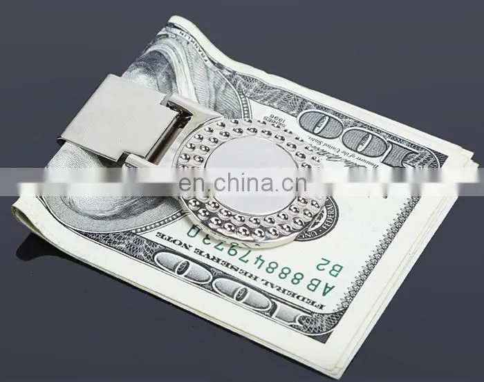 Die cut technique customized logo Style custom gold money clip