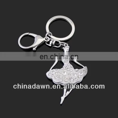 Dancer gift rhinestone ballet girl keychain CD-KD049