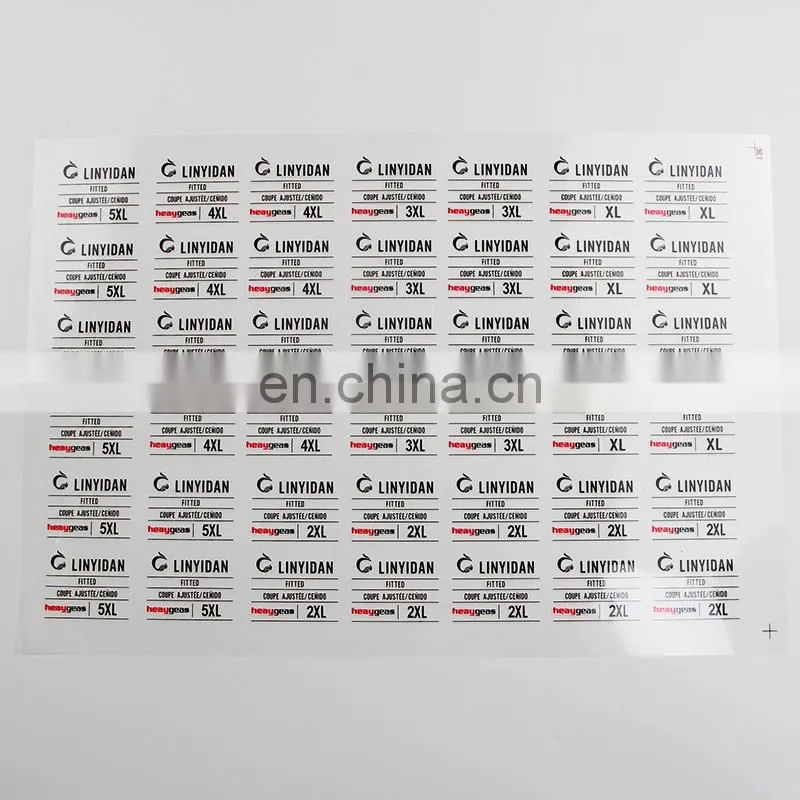 factory price garment clothing label heat transfer