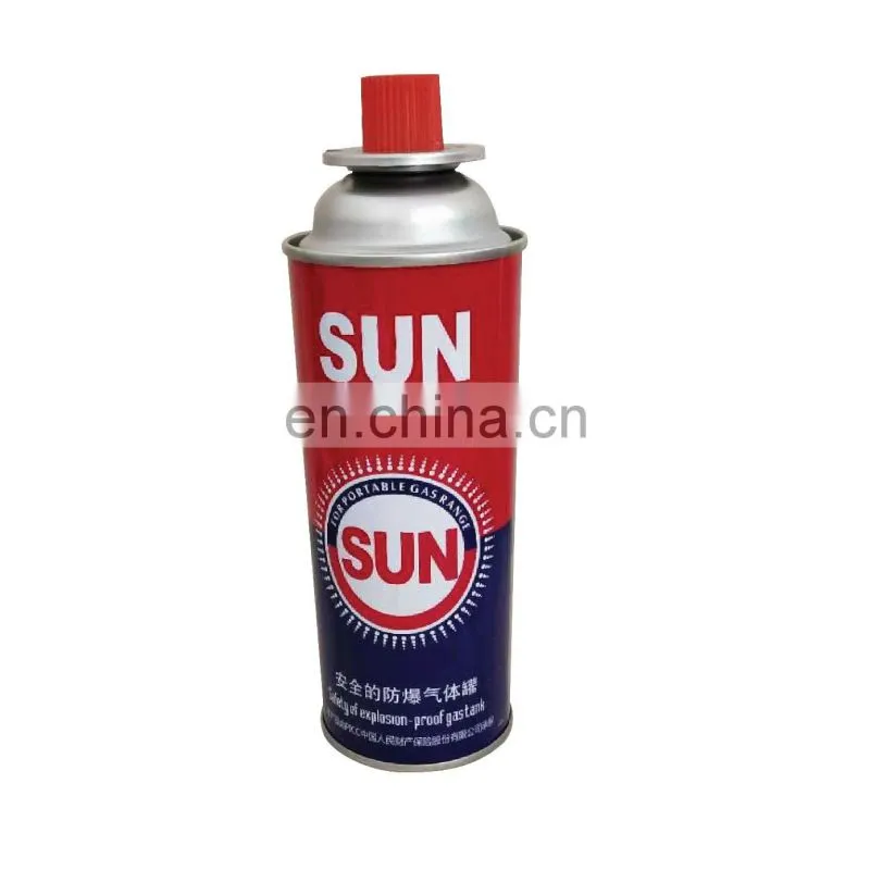 The empty butane gas canister and aerosol canister