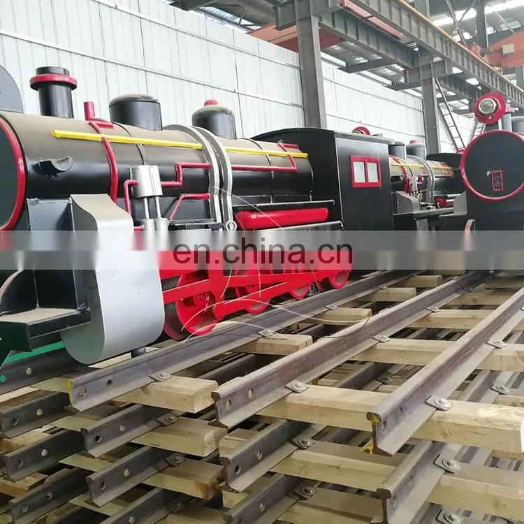 Cheap price indoor and outdoor carnival game machine kiddie rides steam electric track train for sale