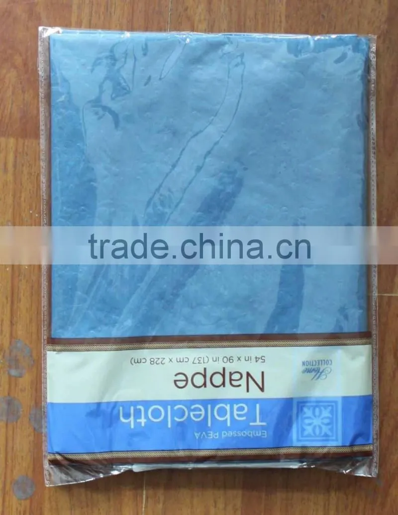 1PC PEVA Solid Embossed Table Cloth Without Flannel Backing