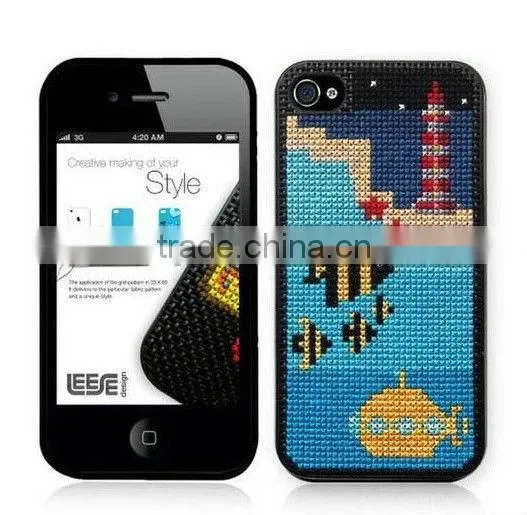 DIY cross stitch silicone phone case