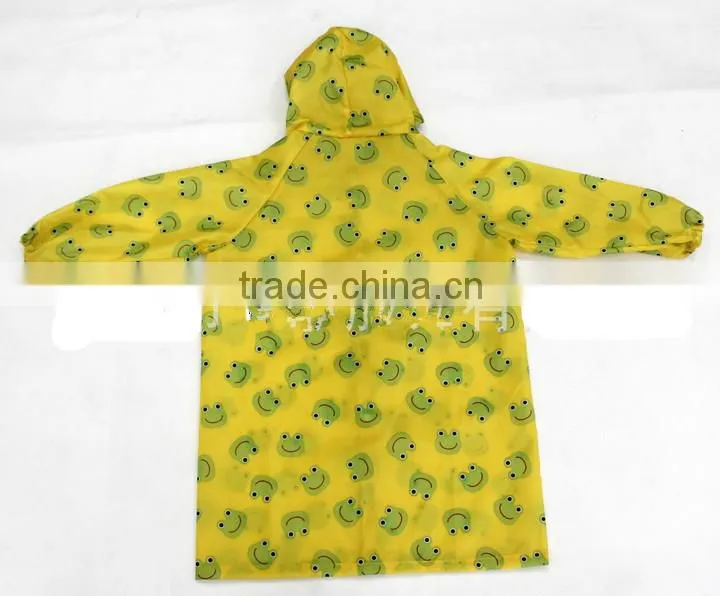 Waterproof Frog Printed Long Raincoats For Kids