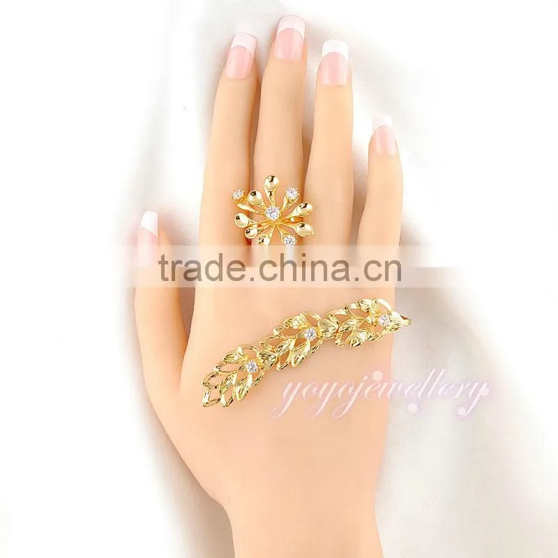 Various designs style fashion artificial fancy chain hand ring bracelet for girls