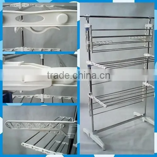 Folding Stainless Steel 3 Tiers Sliding Clothes Rack