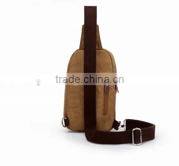 Men Vintage retro Canvas chest bag with shoulder canvas satchel bag tote bag