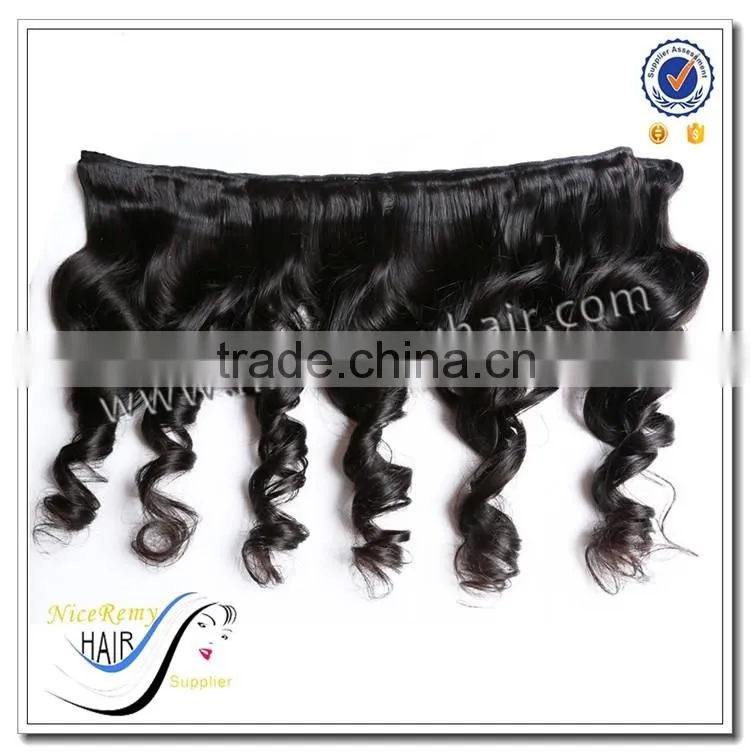 Top Quality Fast Delivery Wholesale weaving hair extension type 100 brazilian hair weave spring curl loose wave weft
