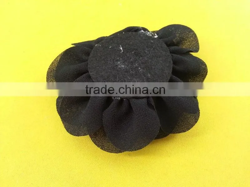 9cm High Quality Chiffon Rosette in Black Color For Ladies --- M109