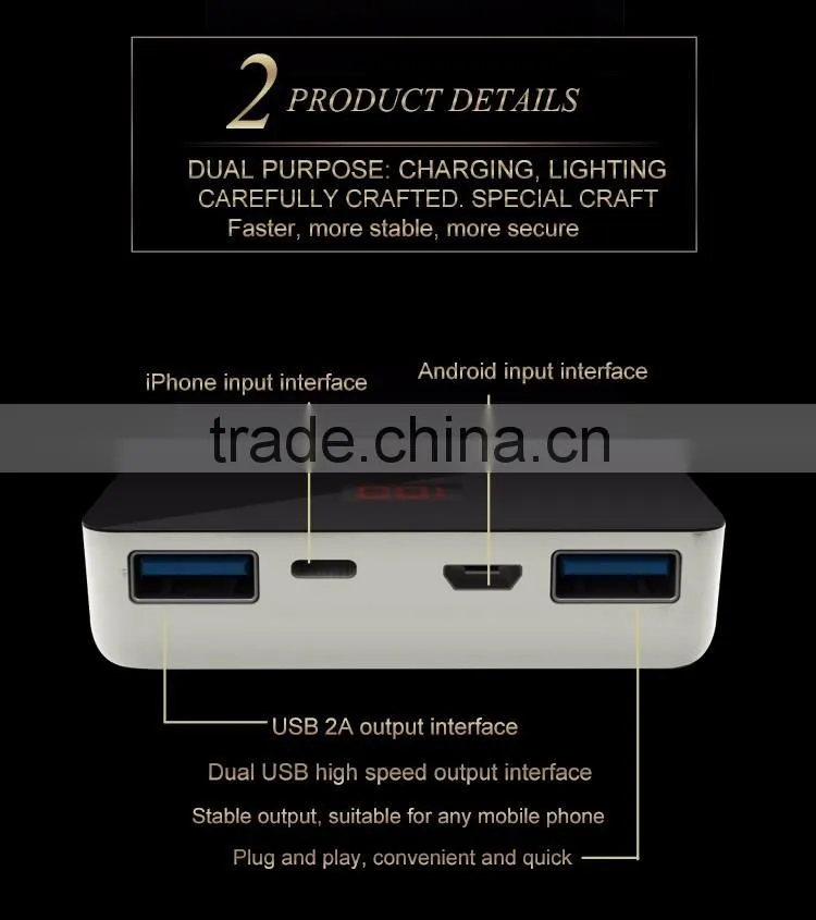 2016 factory supplier 16000 portable power bank charger for sony smartphone