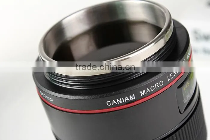 Black Micro Camera Stainless Steel Mug Lens Cup for Canon 10MM