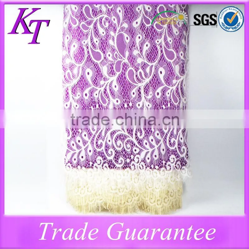 2016 High quality Wholesale eyelash lace fabric for wedding dress