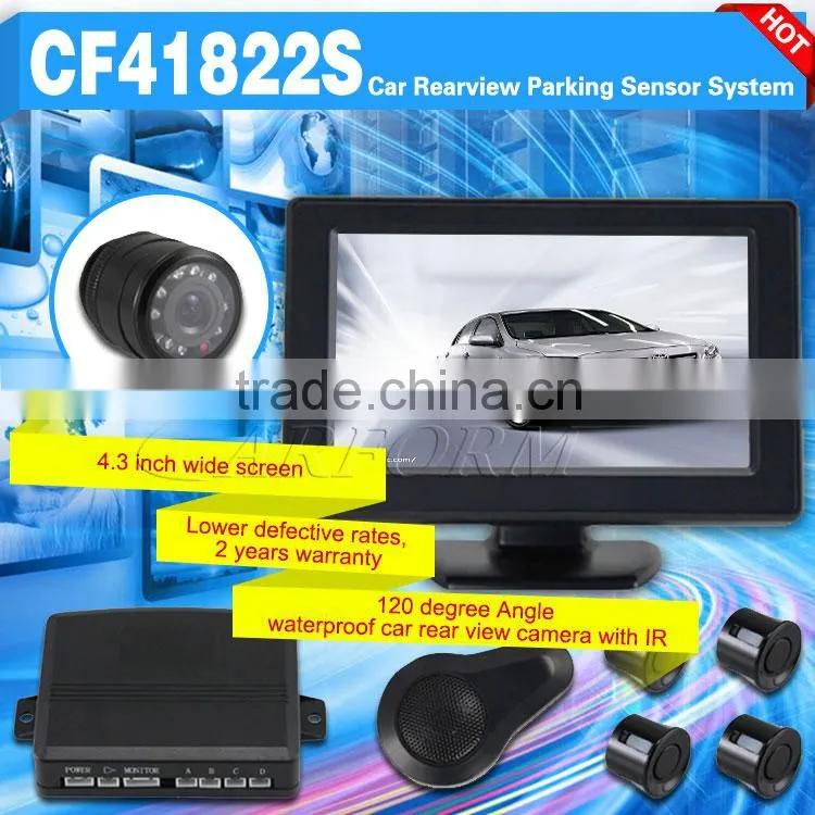 3.5 inch TFT bluetooth reverse car parking sensor with 120 waterproof reverse camera