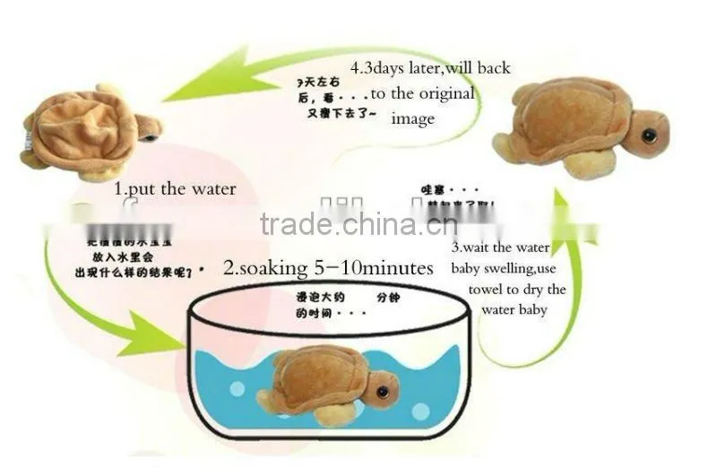 2014 hotest innovative stuffed plush growing water plush puffur toy