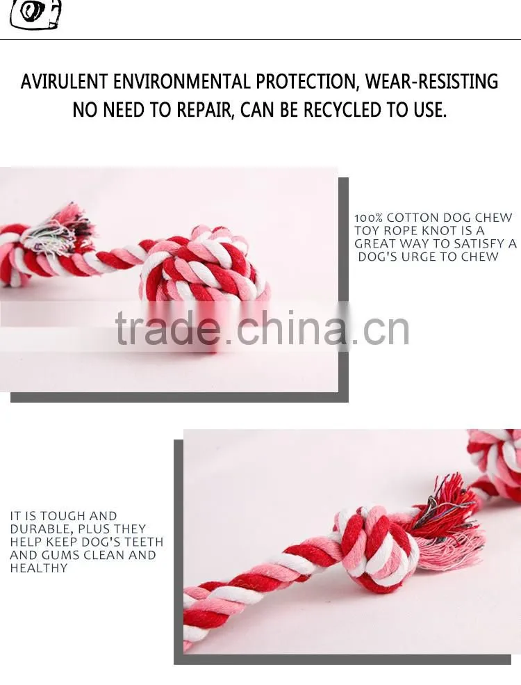 Eco-friendly cotton rope toy for knot dog chew toy
