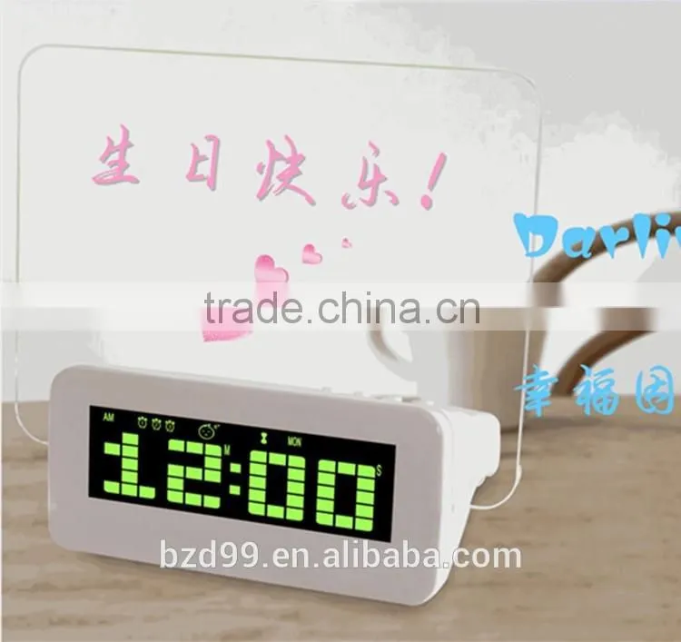 New Promotional Multi-functional USB HUB Electronic Digital Timer Transparent LCD LED Memo Board Alarm Clock