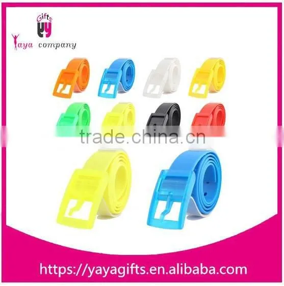 Candy colors ladies silicone rubber belts