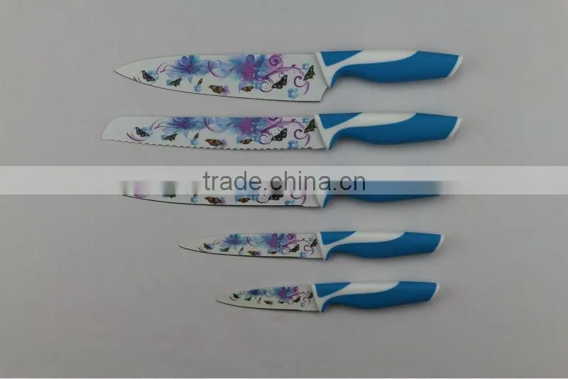 Fashion color kitchen knife set
