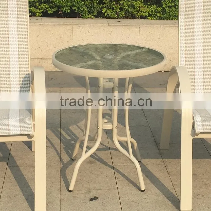 2015 wholesale Outdoor Garden Patio Modern Aluminum Frame Sling Bistro Table and Chair