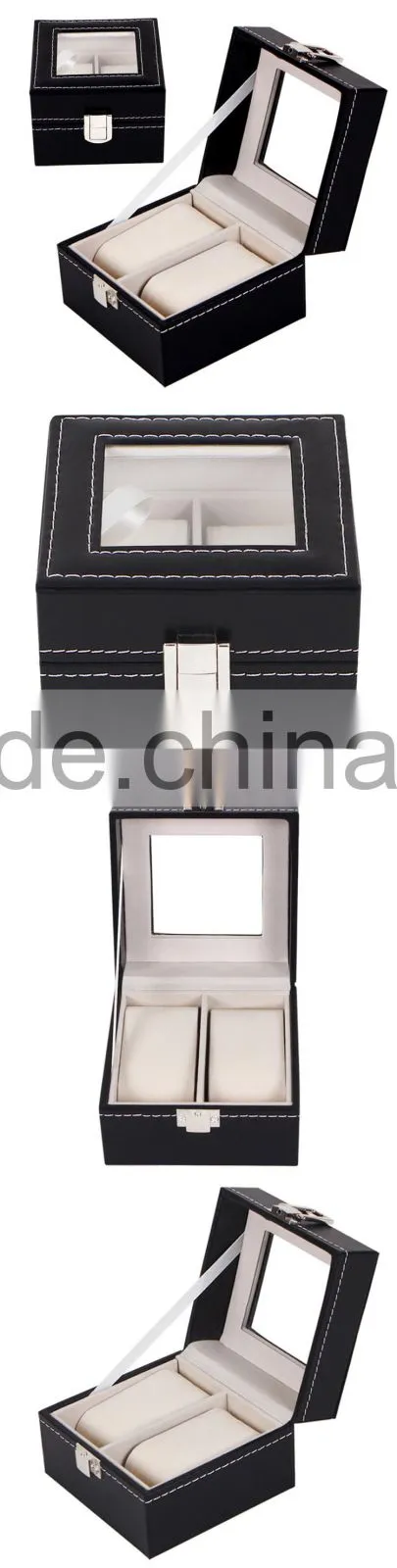 blank watch box with clear window